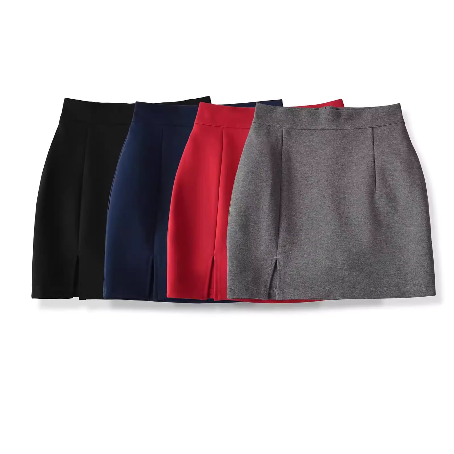 Sexy, high-waisted, hip-enhancing, bodycon skirt with slits, designed to prevent wardrobe malfunctions. A sexy, form-fitting pencil skirt with a slit.  11409
