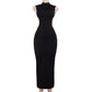 Europäisch-amerikanisches, metallisch schmetterlingsförmiges, rückenfreies Kleid mit Cut-outs, sexy Schnitt, figurformender, langer Rock mit Schlitz 11488