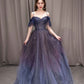 Purple Gradient Tulle Long Prom Dress, Beautiful A-Line Evening Party Dress gh2643