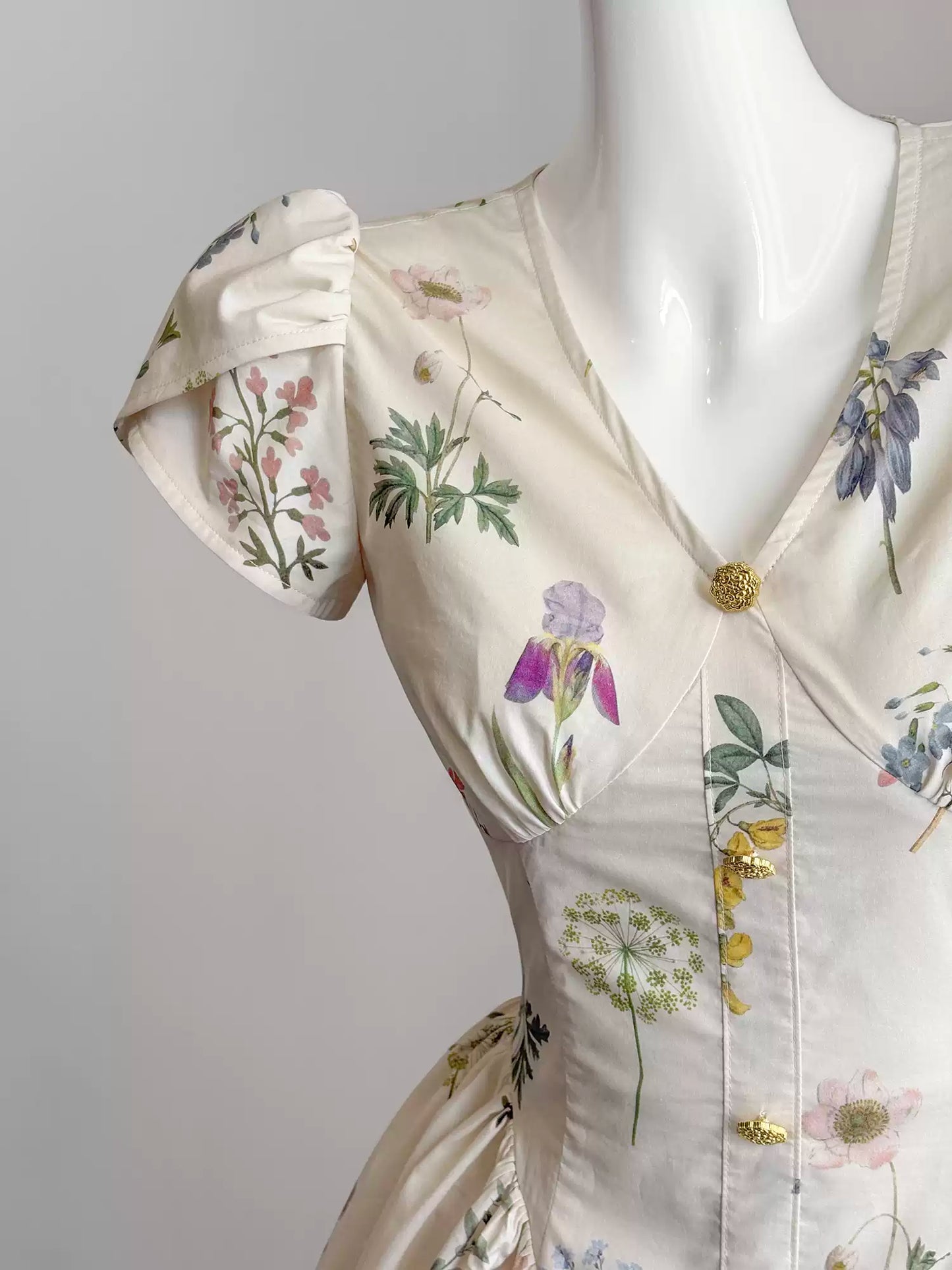 Französisches Retro-Heimkehrkleid mit Pflanzendruck für Frauen, Sommer, kurzes Nischendesign 11288