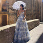 Rosa/Blau Süßes A-Linien-Blumen-Chiffon-Lang-Elegantes bodenlanges Ballkleid-Abendkleid-Hochzeits-Partykleid-Abschlussballkleid-Abschlusskleid gh2794