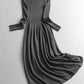 Elegant and sophisticated high-neck knitted stretch slim-fit long-sleeved sweater dress, perfect for layering under a base dress  11300