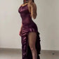 Lila Fashion Chic Hosenträger Lange Elegante Sexy Bodycon Ballkleid Abendkleid Mode Party Kleid gh3449