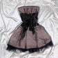 Y2K braunes und schwarzes Spitzen-Ballkleid, Homecoming-Kleid, Gothic-Kleid, Feenkleid, gh4597