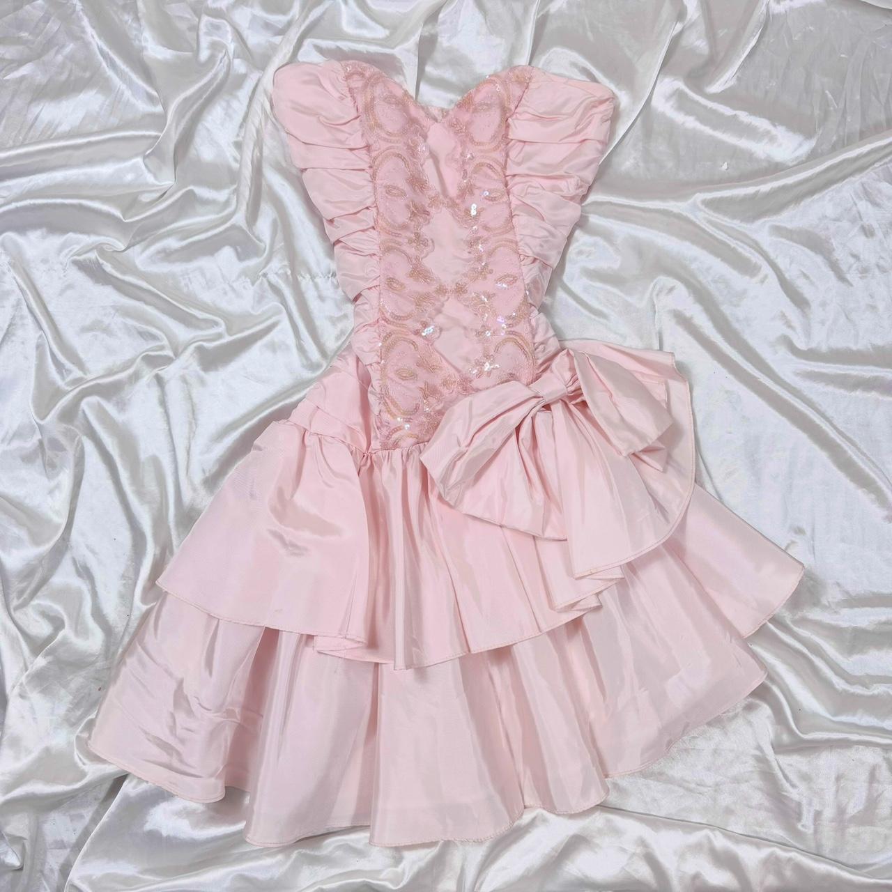 Robe de bal courte en satin rose à volants, robe de soirée, robe de soirée, gh4599