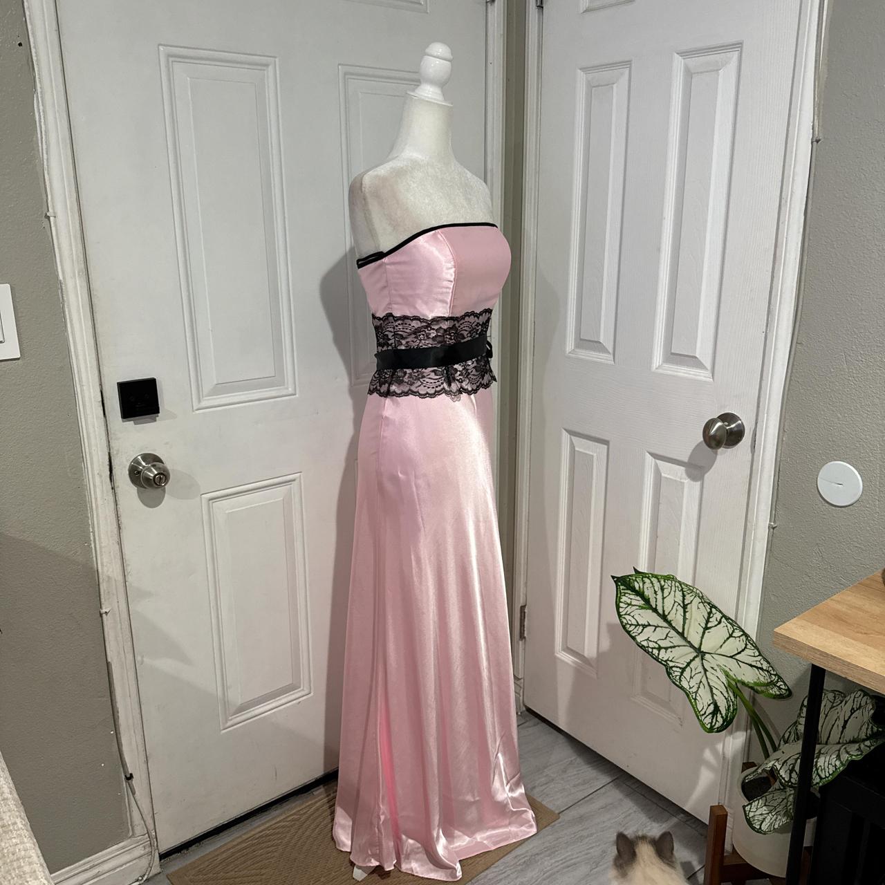 Rosa/Grün Spitze Langes Satin Ballkleid Abendkleid Abschlusskleid gh4566