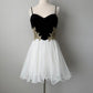 Black and White Dress Vintage Elegant Exquisite Beaded Short Women's Chiffon Puffy Flare Dress Cocktail Dress Homecoming Dress Prom Dress Evening Dress Party Dress gh4125