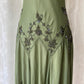 Olivgrünes, perlenbesetztes Ballkleid aus Chiffon mit hübschem Blumenmuster, Midi-/Kurzkleid für die Heimkehr, Verabredungskleid, Partykleid, gh4618