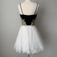 Black and White Dress Vintage Elegant Exquisite Beaded Short Women's Chiffon Puffy Flare Dress Cocktail Dress Homecoming Dress Prom Dress Evening Dress Party Dress gh4125