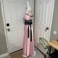 Rosa/Grün Spitze Langes Satin Ballkleid Abendkleid Abschlusskleid gh4566
