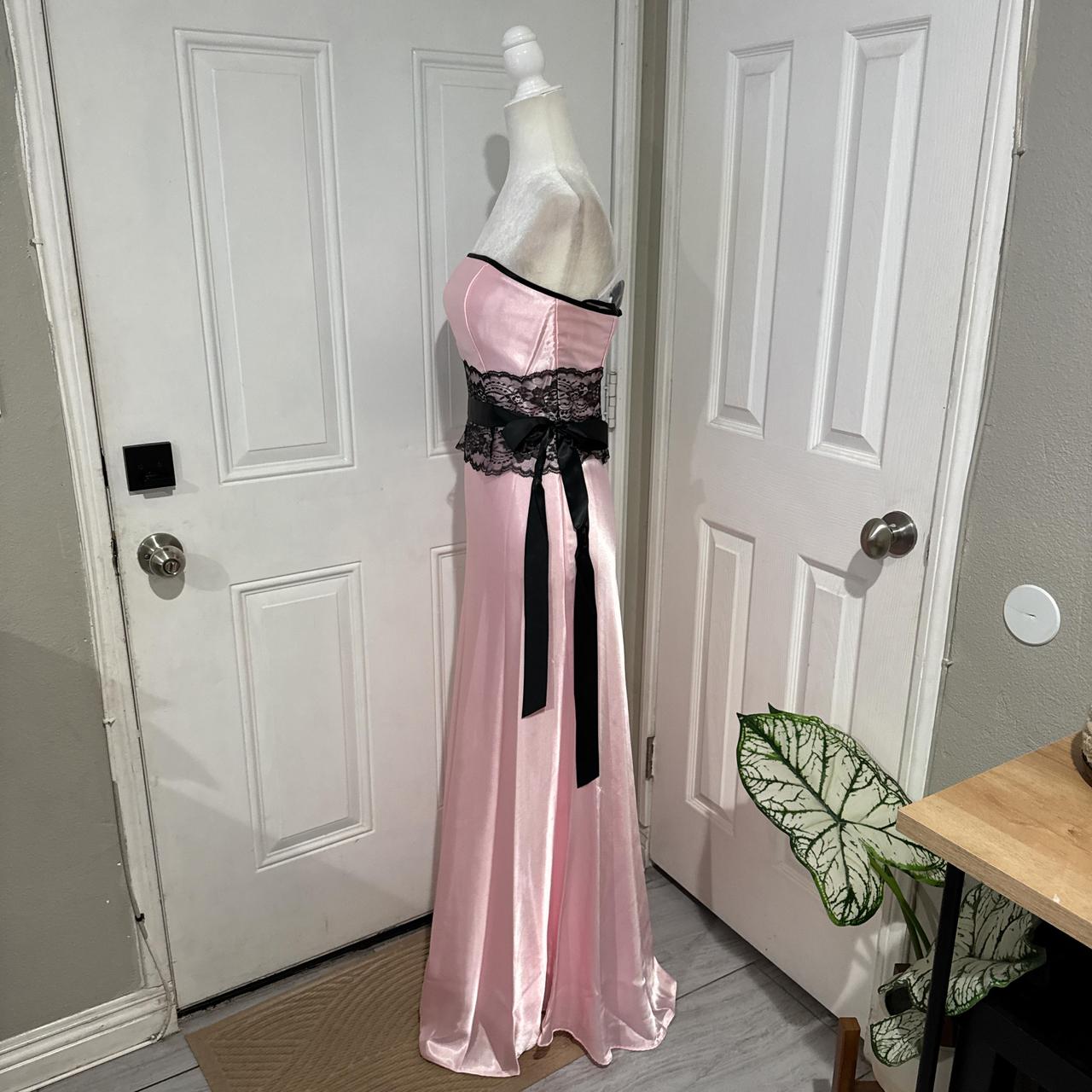 Rosa/Grün Spitze Langes Satin Ballkleid Abendkleid Abschlusskleid gh4566