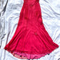 Vintage Fashion Playful and Sexy Bright Pink Deep V Delicate Floral Beaded Halter Long Satin Tulle Fairy Ball Gown Square Neck Prom Dress Evening Gown Birthday Party Dress gh3958