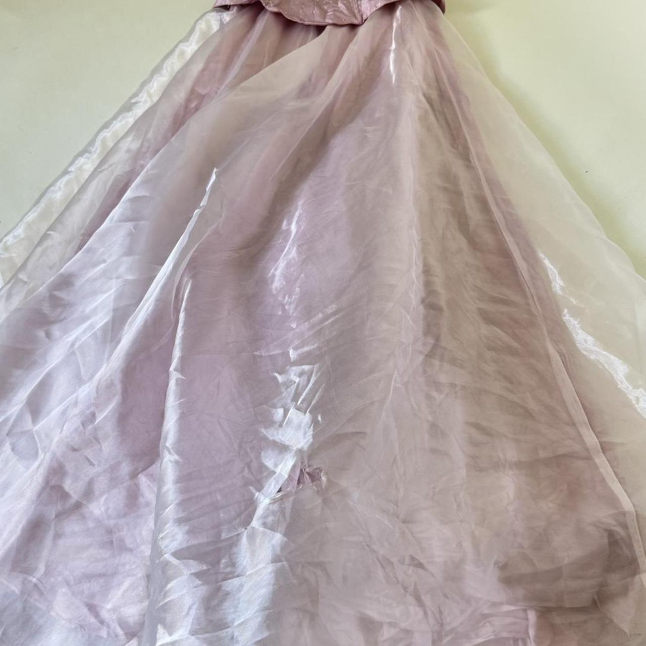 Rosa Glitzer Bustier Perlen Langes Tüll Satin Ballkleid Abendkleid gh4592