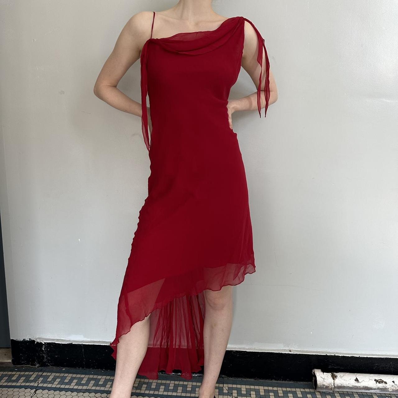 Robe de soirée longue en mousseline de soie rouge élégante et tendance, robe de bal formelle, robe de soirée gh4904