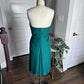 Girlhomeshops - Robe de soirée courte en satin vert sans bretelles, simple et tendance, gh5502