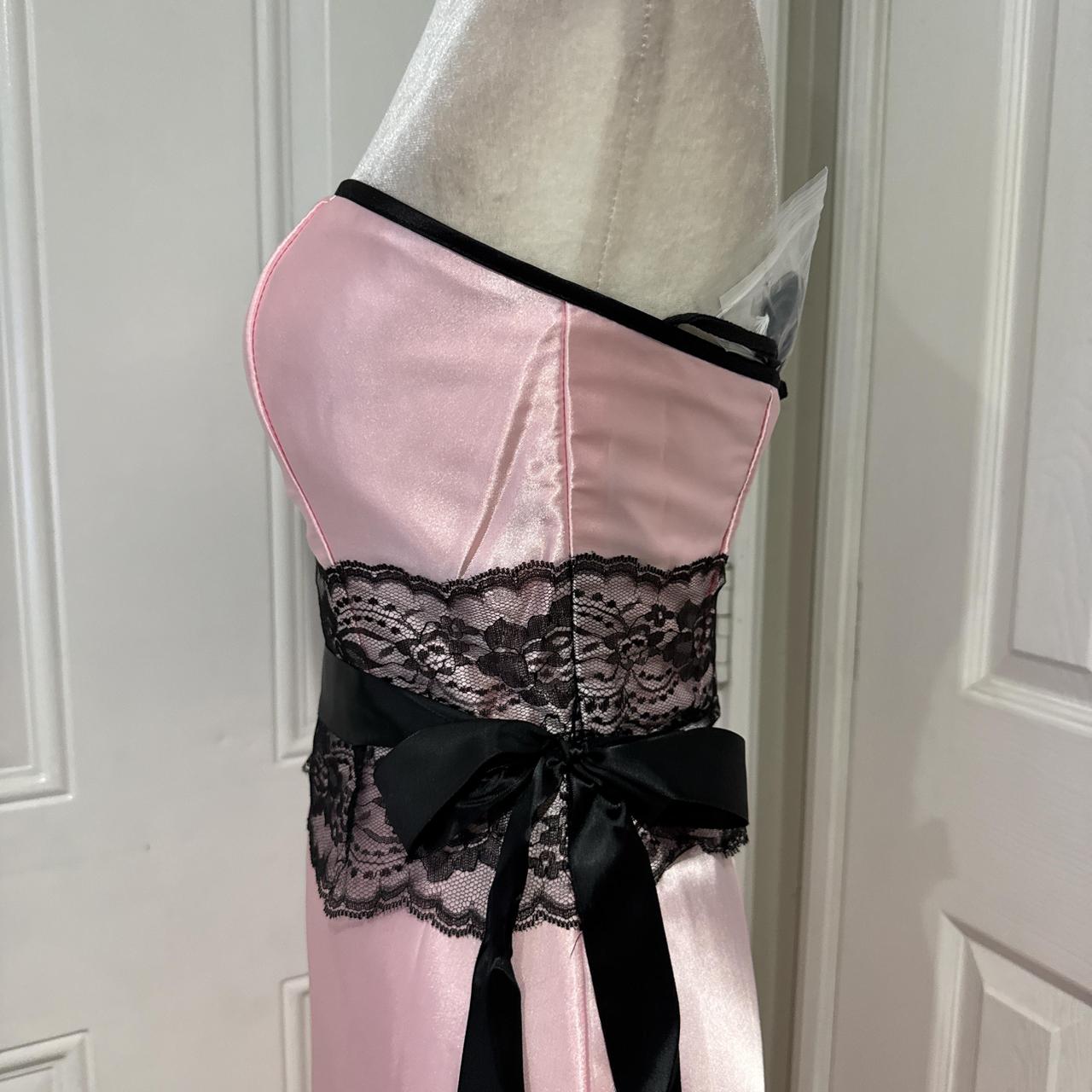 Rosa/Grün Spitze Langes Satin Ballkleid Abendkleid Abschlusskleid gh4566