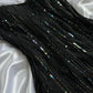 Schwarzes, glänzendes, elegantes, langes Ballkleid mit Spaghettiträgern und Pailletten, Ballkleid, Abendkleid, Partykleid, gh3142