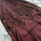Red brown gorgeous beautiful elegant exquisite floral beading spaghetti straps long chiffon tulle ball gown evening gown party dress prom dress gh3901