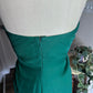 Girlhomeshops - Robe de soirée courte en satin vert sans bretelles, simple et tendance, gh5502