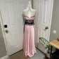 Rosa/Grün Spitze Langes Satin Ballkleid Abendkleid Abschlusskleid gh4566