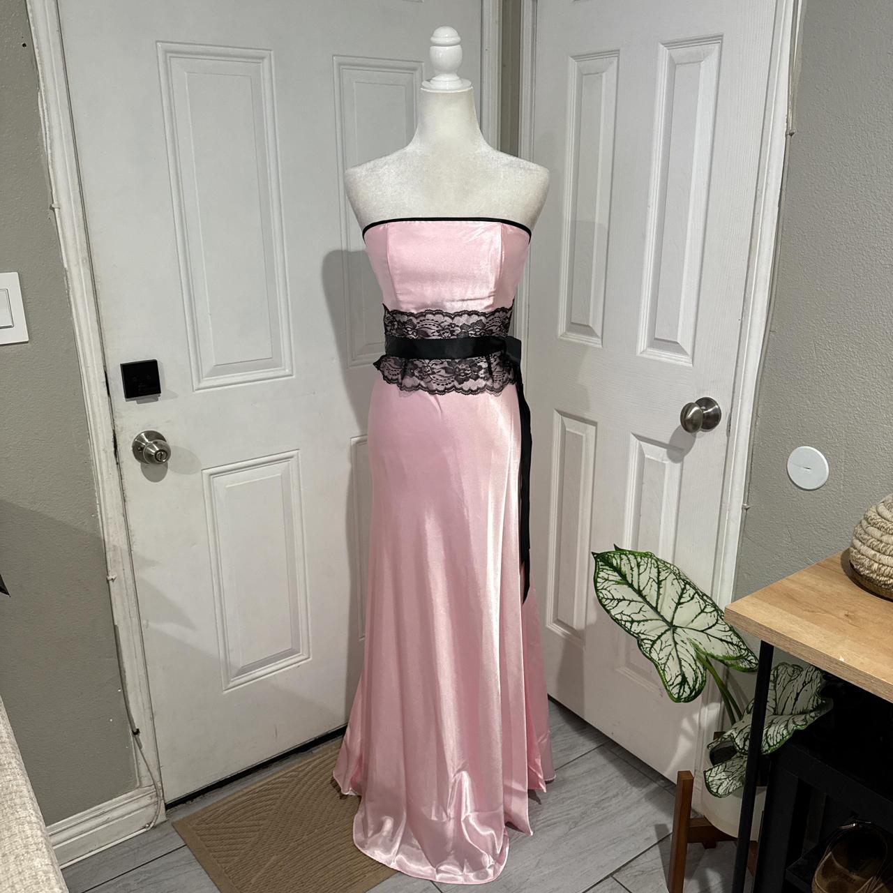 Rosa/Grün Spitze Langes Satin Ballkleid Abendkleid Abschlusskleid gh4566