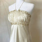 Stunning Vintage Fashion Elegant Gold Delicate Floral Beading Spaghetti Strap Long Satin Women's Ball Gown Evening Dress Party Dress Prom Dress Fairy Dress gh4183