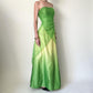 girlhomeshops – Grünes, glänzendes Feenkleid, langes Chiffon-Ballkleid, gh5648