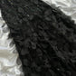 Schwarzes, glänzendes, elegantes, langes Ballkleid mit Spaghettiträgern und Pailletten, Ballkleid, Abendkleid, Partykleid, gh3142