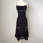 Robe de soirée en mousseline de soie, noire, vintage, élégante, rose, bretelles spaghetti, courte ou longue, pour femme, tenue de bal, gh4127