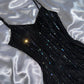 Schwarzes, glänzendes, elegantes, langes Ballkleid mit Spaghettiträgern und Pailletten, Ballkleid, Abendkleid, Partykleid, gh3142