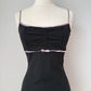Robe de soirée en mousseline de soie, noire, vintage, élégante, rose, bretelles spaghetti, courte ou longue, pour femme, tenue de bal, gh4127