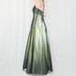 Grünes Vintage Ombre Blumen Perlen Empire Taille Neckholder Langes Chiffon Tüll Ballkleid Abendkleid Partykleid gh3606
