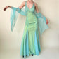 Grün Blau Vintage Perlen Strass Damen Tüll Meerjungfrau Slim Fit Langes Ballkleid Vintage Rückenfrei Atemberaubendes formelles Ballkleid Abendkleid gh4589