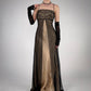 Girlhomeshops - Robe de soirée longue en satin marron à perles exquises gh5503