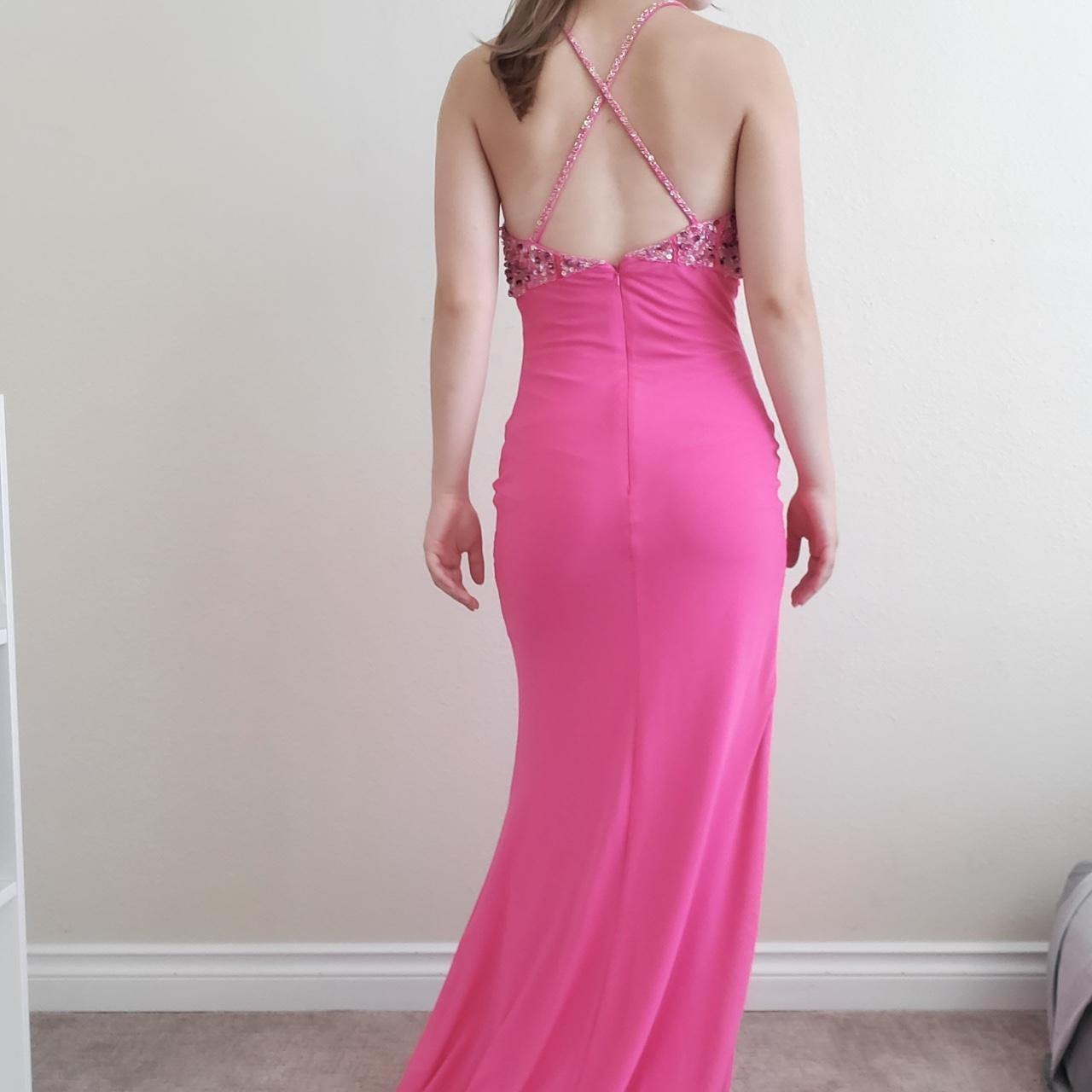 Rosa Mode Elegant V-Ausschnitt Exquisite Perlen Spaghetti Strap Rückenfrei Schnürung Langes Satin Ballkleid Abendkleid Partykleid gh3580
