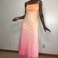 Robe de soirée longue rose orange dégradée gh4903