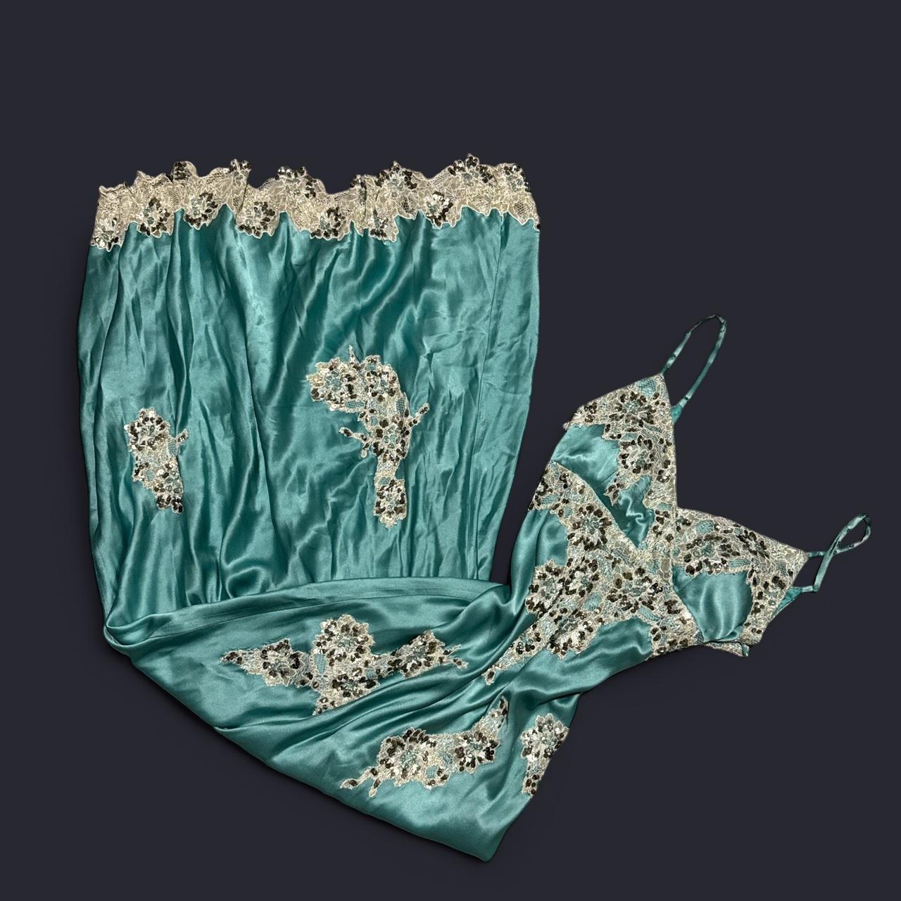 Mintgrünes langes Satin-Ballkleid mit Spitzenapplikation, Abendkleid, Abschlusskleid gh4565