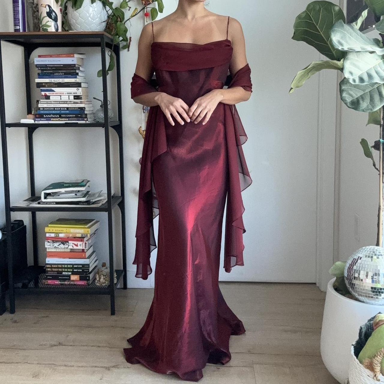 Burgunderrotes, elegantes Vintage-Kleid in A-Linie mit Spaghettiträgern, ärmellos, lang, formell, bodenlang, Ballkleid, Ballkleid, Abendkleid, Partykleid, gh2972