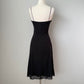 Robe de soirée en mousseline de soie, noire, vintage, élégante, rose, bretelles spaghetti, courte ou longue, pour femme, tenue de bal, gh4127