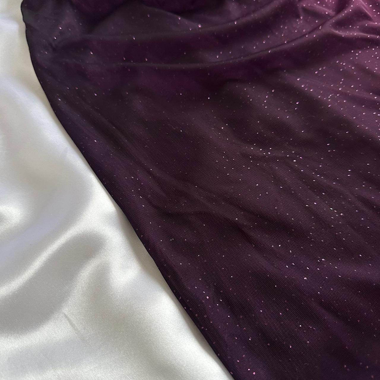 Lila glänzende Mode Farbverlauf Hosenträger lange elegante Chiffon Rüschen Ballkleid Abendkleid Partykleid Ballkleid gh3392