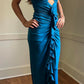 girlhomeshops - NEUES ELEGANTES UND SCHlichtes dunkelblaues Modekleid Gh6331