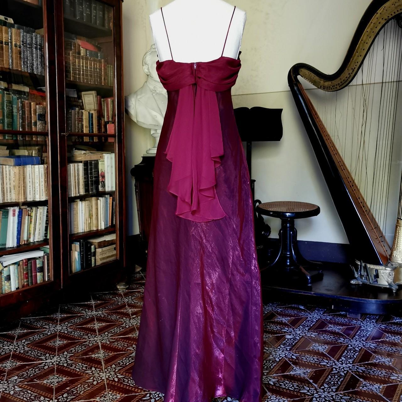 Girlhomeshops – Burgunderrotes, langes Retro-Satin-Feenkleid, Ballkleid gh5543