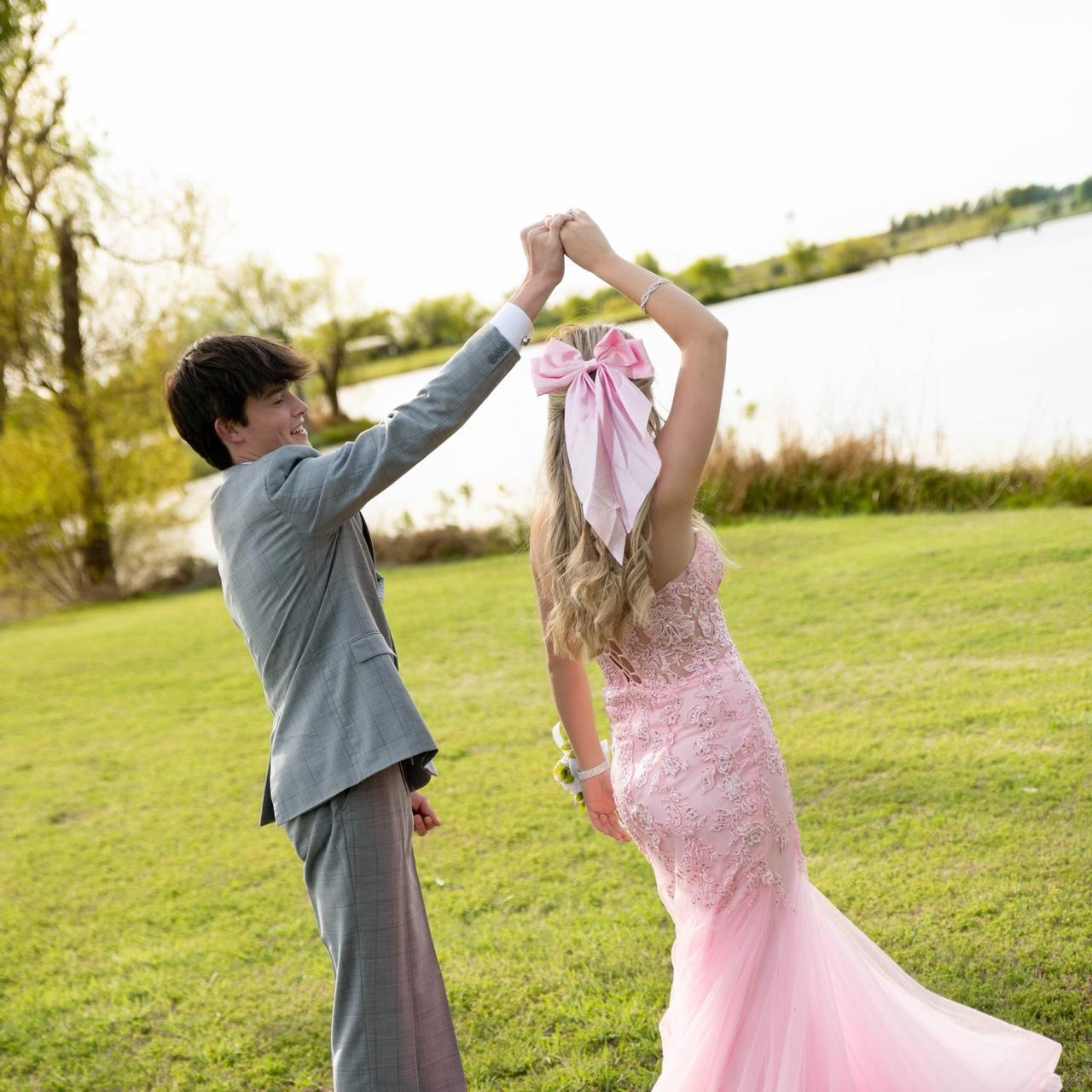Rosa trägerloses, exquisites Meerjungfrau-Abendkleid mit Applikationen aus Tüll, lang, Ballkleid, Abendkleid gh3002