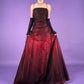 Burgunderrot, wunderschöne zarte Perlen, elegante süße Spaghettiträger, langer Satin-Tüll, Ballkleid, Abendkleid, Geburtstagspartykleid, Abschlusskleid, Abschlussballkleid, gh3953