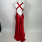 Rot schöne elegante Mode exquisite Perlen Spaghetti-Trägern lange Satin Schlitz Ballkleid Abendkleid Partykleid gh3542