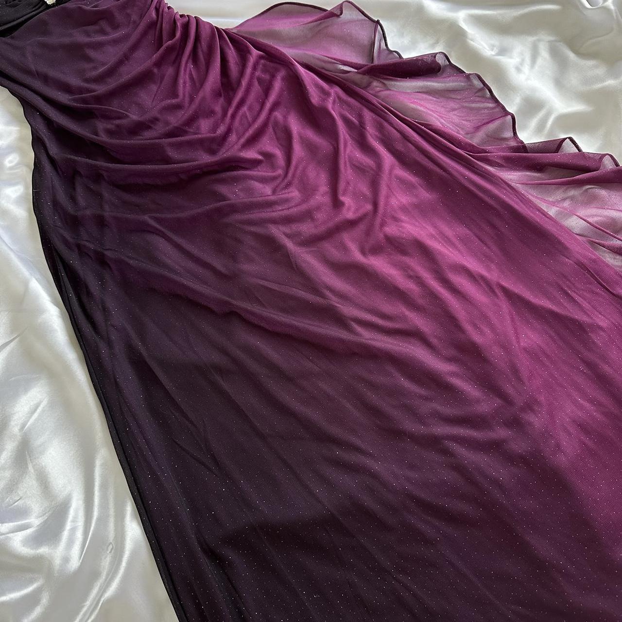 Charmantes dunkelviolettes glänzendes modisches Farbverlauf-elegantes langes Chiffon-Abendkleid Partykleid Ballkleid gh3594