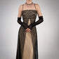 Girlhomeshops - Robe de soirée longue en satin marron à perles exquises gh5503