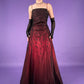 Burgunderrot, wunderschöne zarte Perlen, elegante süße Spaghettiträger, langer Satin-Tüll, Ballkleid, Abendkleid, Geburtstagspartykleid, Abschlusskleid, Abschlussballkleid, gh3953