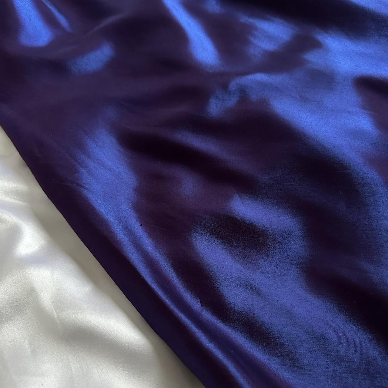 🔮✨Iridescent deep purple and blue glossy sparkly stunning stunning unique stylish beautiful elegant delicate floral long satin ball gown evening dress birthday party dress prom dress gh3917