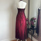 Robe de soirée gothique bordeaux vintage, élégante et exquise, longue en satin perlé, taille haute, robe de bal, robe d'anniversaire, robe de bal, robe de remise de diplôme, gh3890